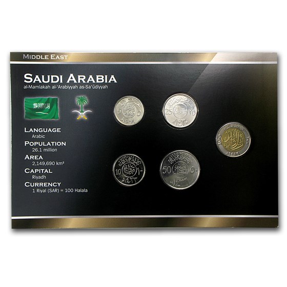 Saudi Arabia 5-100 Halalas Coin Set Unc Saudi Arabia 5-100 Halalas Coin Set Unc
